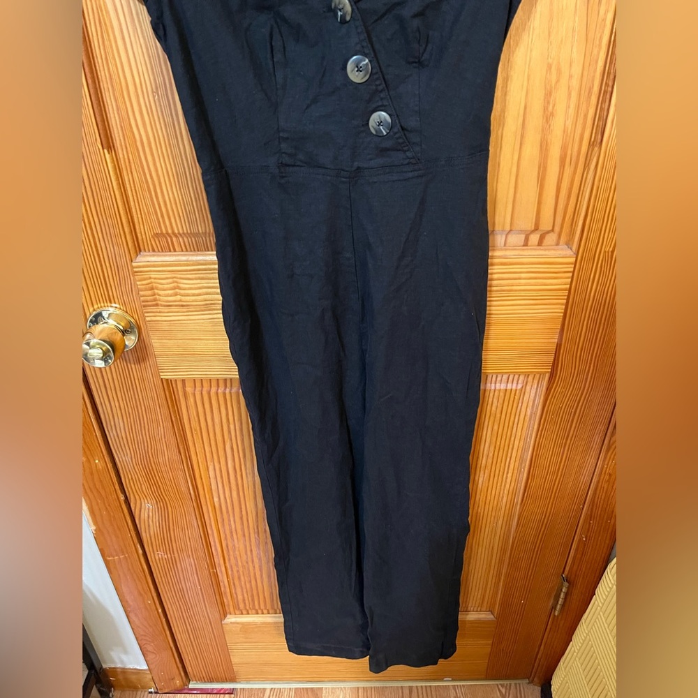 Urban Outfitters Karen Black Surplice Button-Through Jumpsuit - Picture 8 of 11